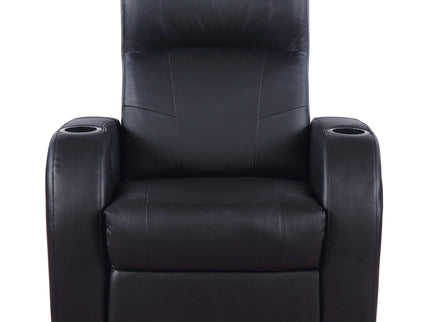 Upholstered Recliner With Cup Holder Comfort Lounge Chair - Black