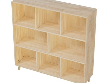 8 Compartment Storage Cabinet With Fixed Shelves For Books - Wood
