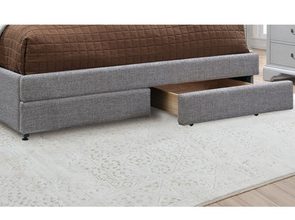 Contemporary Upholstered Bed With Storage Drawers