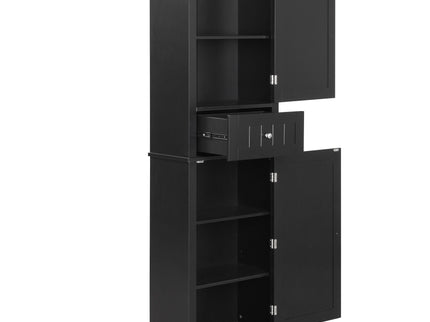 Tall Freestanding Bathroom Storage Cabinet With Drawer And Adjustable Shelf
