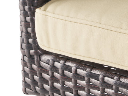 Outdoor Modern Rattan Swivel Barstool With Tapered Legs - Beige / Multibrown