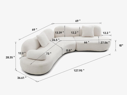 Modern Curved Modular 5 Seater Sofa