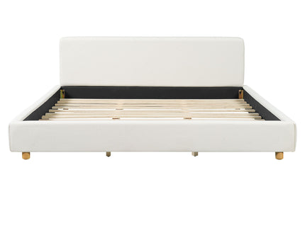 Upholstered Platform Bed Frame With Thick Headboard