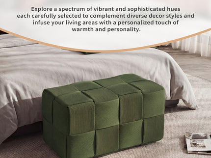 Modern Ottoman Foot Rest With Woven Design