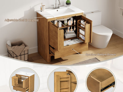 Softened Modern Bathroom Vanity With Sink