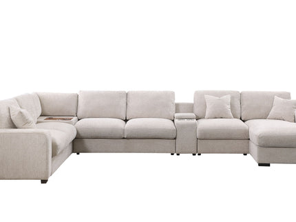Celine - Fabric Corner Sectional Sofa With Right-Facing Chaise, Cupholders, And Charging Ports