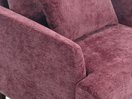 Modern Mid Century Wood Frame Armchair With Tufted Design