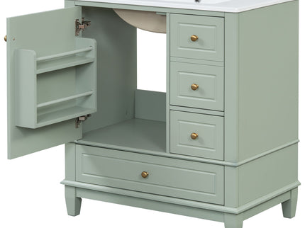 Freestanding Bathroom Vanity With Sink, Soft Close Door, 3 Drawers