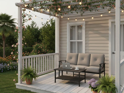 Patio Furniture Set With Coffee Table And Cushions For Backyard
