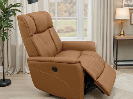 Oslo - Power Recliner With Manual Adjustable Headrest And Power Footrest - Brown