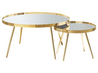 Gold / 2 Pc. Coffee Table, End Table