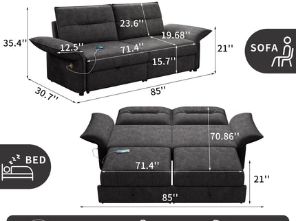 Sofa Bed With Convertible Design, Living Room Furniture