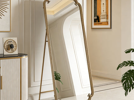 Full Length Mirror With Stand, Floor Standing Dressing For Bedroom - Antique Gold