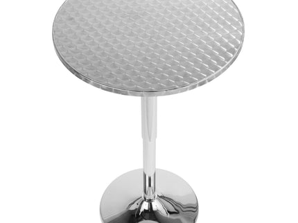 Bistro - Contemporary Adjustable Round Bar Table - Silver
