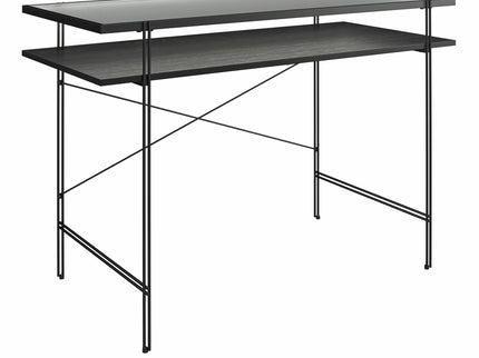 Vance - Computer Desk With Fluted Glass Desktop - Black