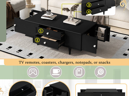 Modern Rectangle Coffee Table With Four Drawers