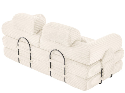 Convertible Sleeper Sofa With & Side Storage Pocket, Foldable Upholstered Couch For Living Room