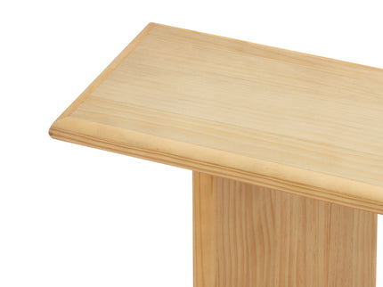 X-Frame Console Table, Angled Cross Leg Design, Rounded Edges - Natural