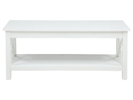 Slater - Lift Top Coffee Table With X Frame Design - White