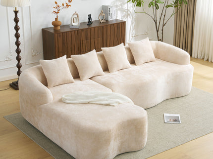 Modular L-Shape Sectional Sofa With Curved Chaise