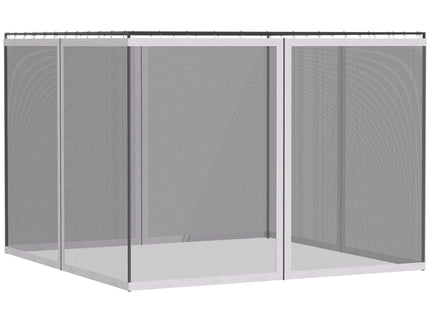 Outsunny - 10' x 13' Replacement Mesh Sidewall Netting For Patio Gazebos And Canopy Tents With Zippers (Sidewall Only) - White
