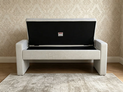Upholstered Ottoman Bench With Storage - Dark Gray