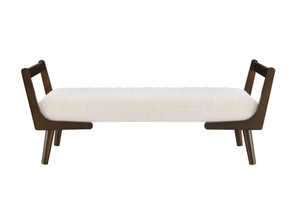 Mid-Century Bench With Wood Legs