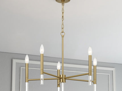 Courtyard - 5 Light Candle Chandelier - Clear / Gold