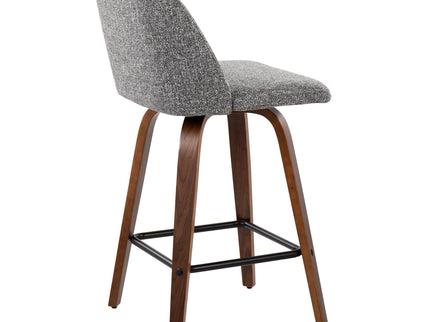 Toriano - Mid Century Modern Fixed Height Counter Stool & Square Footrest (Set of 2)