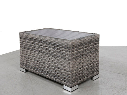 Chesterville - Slatted Side Table With Aluminum Top - Gray