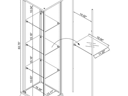 Crestwood - 3 Shelf Curio Cabinet
