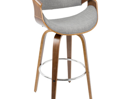 Curvini Mid - Century Modern Fixed Height Barstool With Swivel (Set of 2)