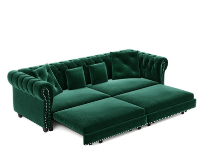 3 In 1 Pull Out Convertible Sleeper Sofa Bed, King Size, Chaise Lounge