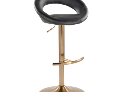 Posh - Contemporary / Glam Adjustable Barstool With Swivel With Rounded T Footrest (Set of 2)