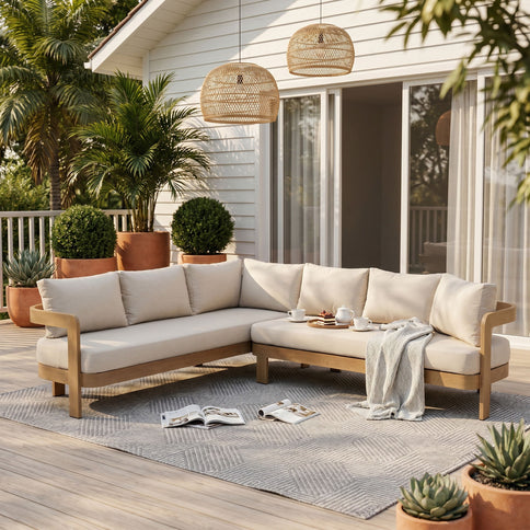 Outdoor Patio Sectional Sofa Set - Oak