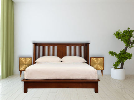 Manila - Nightstand - Brown / Gold