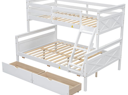 Bunk Bed With Ladder And Safety Guardrail