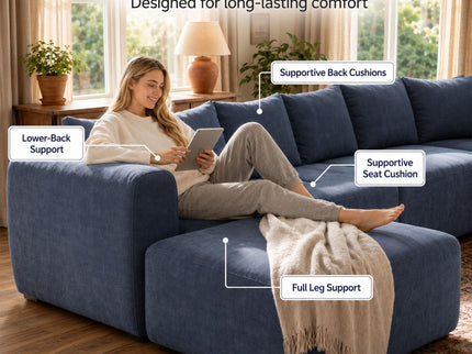 8 Seater U-Shaped Couch With Ottoman