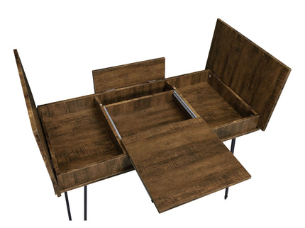 Writing Desk With 4 Hidden Storages - Brown