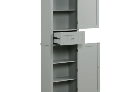 Tall Freestanding Bathroom Storage Cabinet With Drawer And Adjustable Shelf