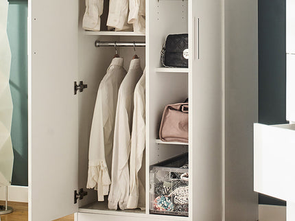 Viviane - Closet With Hanging Bars And 5 Shelves - White