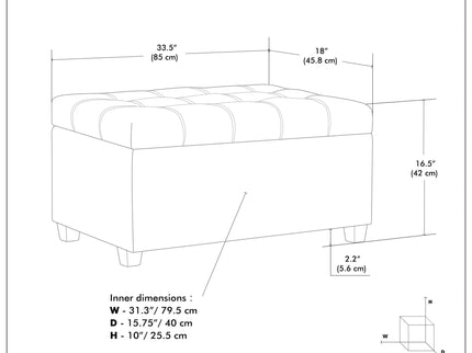 Sienna - Transitional Storage Ottoman Bench
