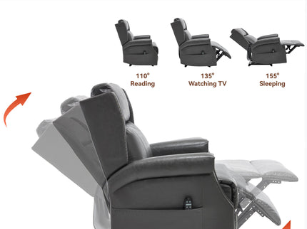 Manual Recliner Chair  With Heavy Duty Motion Mechanism, 8 Vibrating Nodes And 3 Massage Modes For Living Room