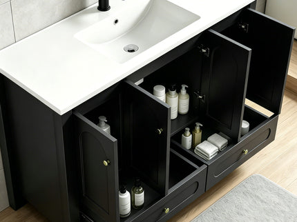Bathroom Vanity With Sink Combo, 4 Soft Close Doors And 2 Drawers