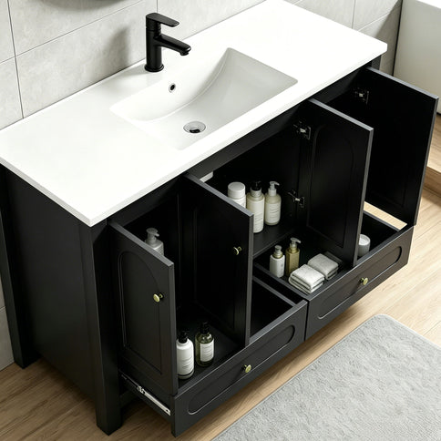 Bathroom Vanity With Sink Combo, 4 Soft Close Doors And 2 Drawers