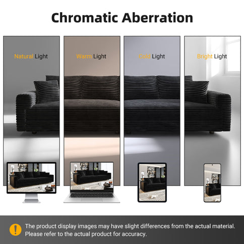 4 Seat Sofa, Modern Comfy Upholstered Sofa Cloud Couch, Deep Seat Couches With Soft Pillows