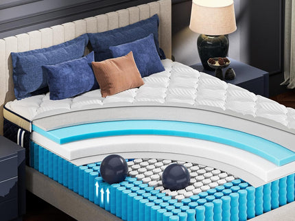 Rresta Hotel Collection - 12" Medium Firm Hybrid Mattress With 5 Zone Support For Back & Hip Relief, Fiber Free, Certipur Us Certified