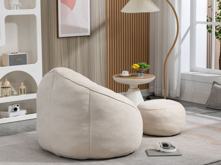 Bedding Bean Bag Sofa Chair High Pressure Foam With Footrest