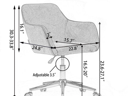 Modern Adjustable Height 360 Revolving Home Office Chair With Metal Legs And Universal Wheel For Indoor