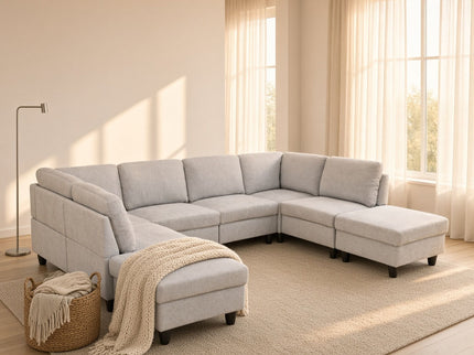 8 Piece Modular U - Shape Sectional Sofa